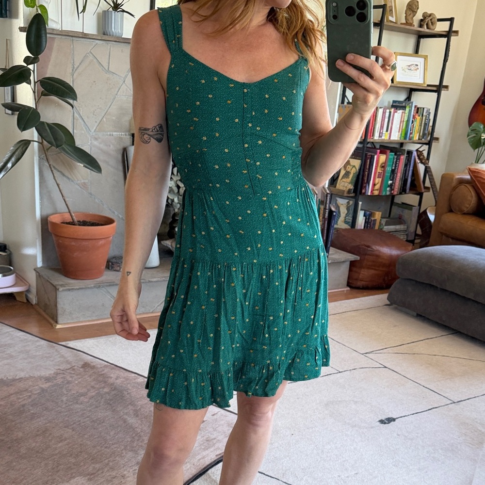 wild fable Green Floral Ruffled Sundress